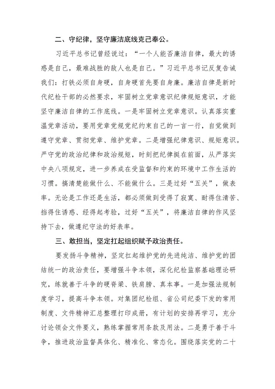 集团公司纪检监察干部队伍教育整顿剖析材料汇编精选三篇.docx_第3页