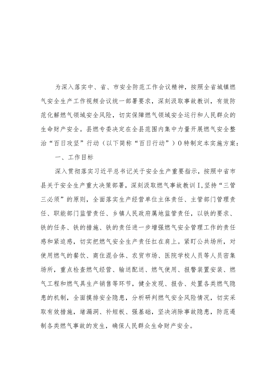 XX城镇燃气安全生产“百日攻坚”实施方案.docx_第1页