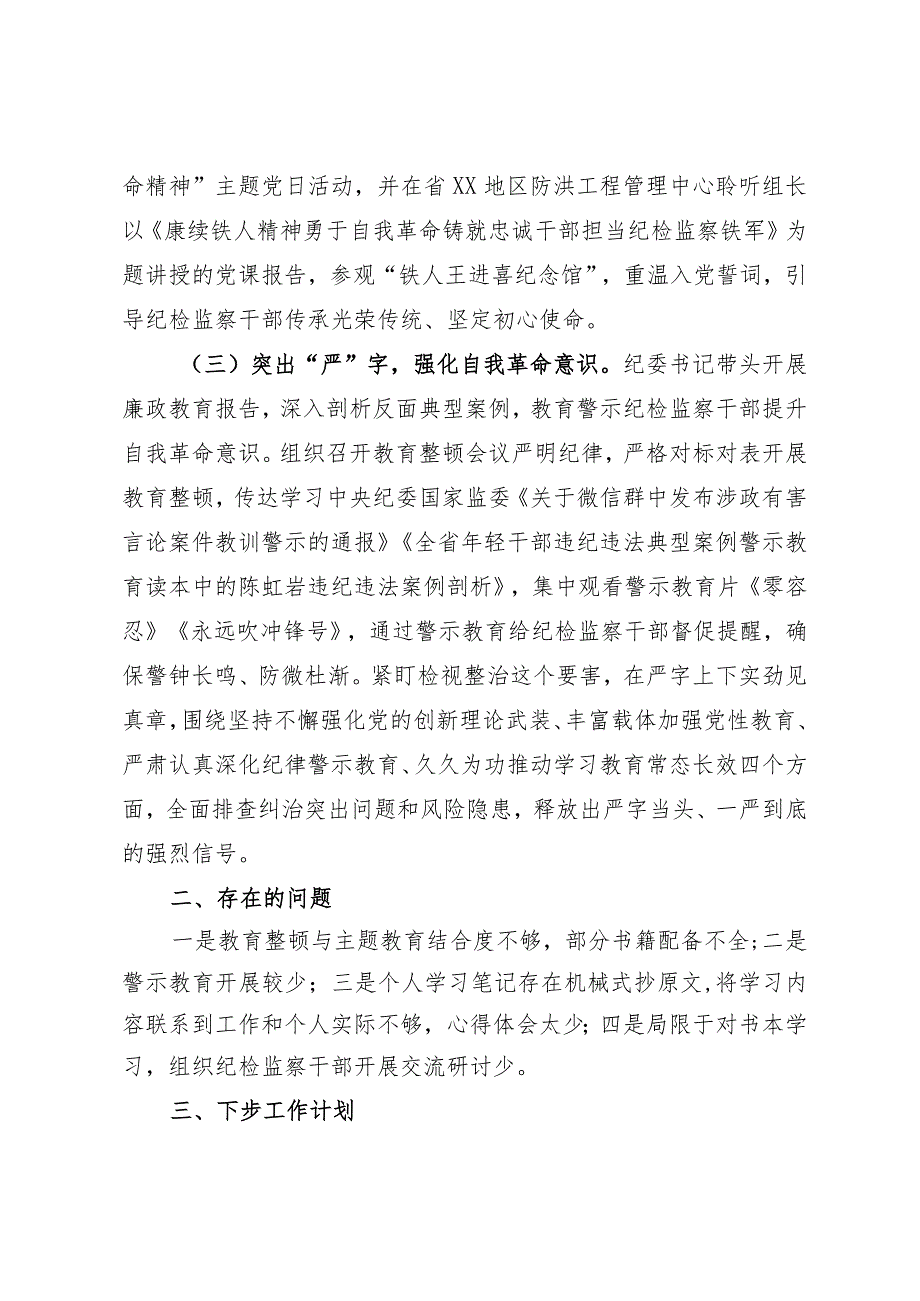 纪检监察干部教育整顿“回头看”总结报告.docx_第2页