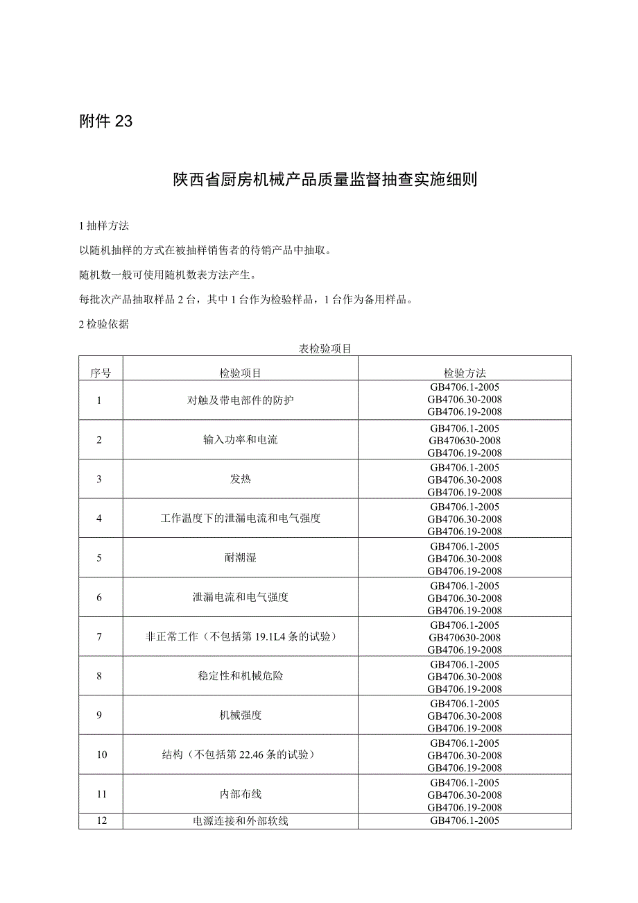 陕西省厨房机械产品质量监督抽查实施细则.docx_第1页