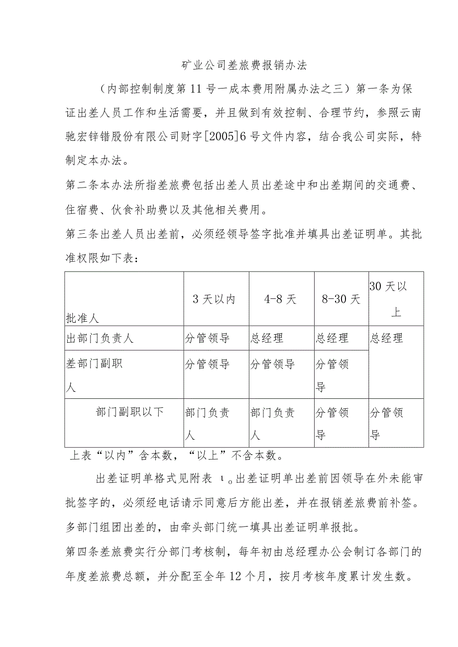 矿业公司差旅费报销办法.docx_第1页