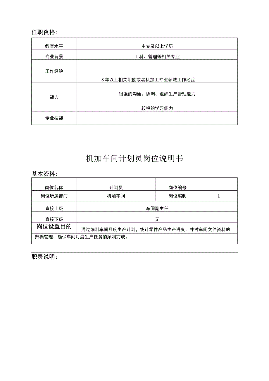 机加工车间岗位说明书.-共22页.docx_第2页