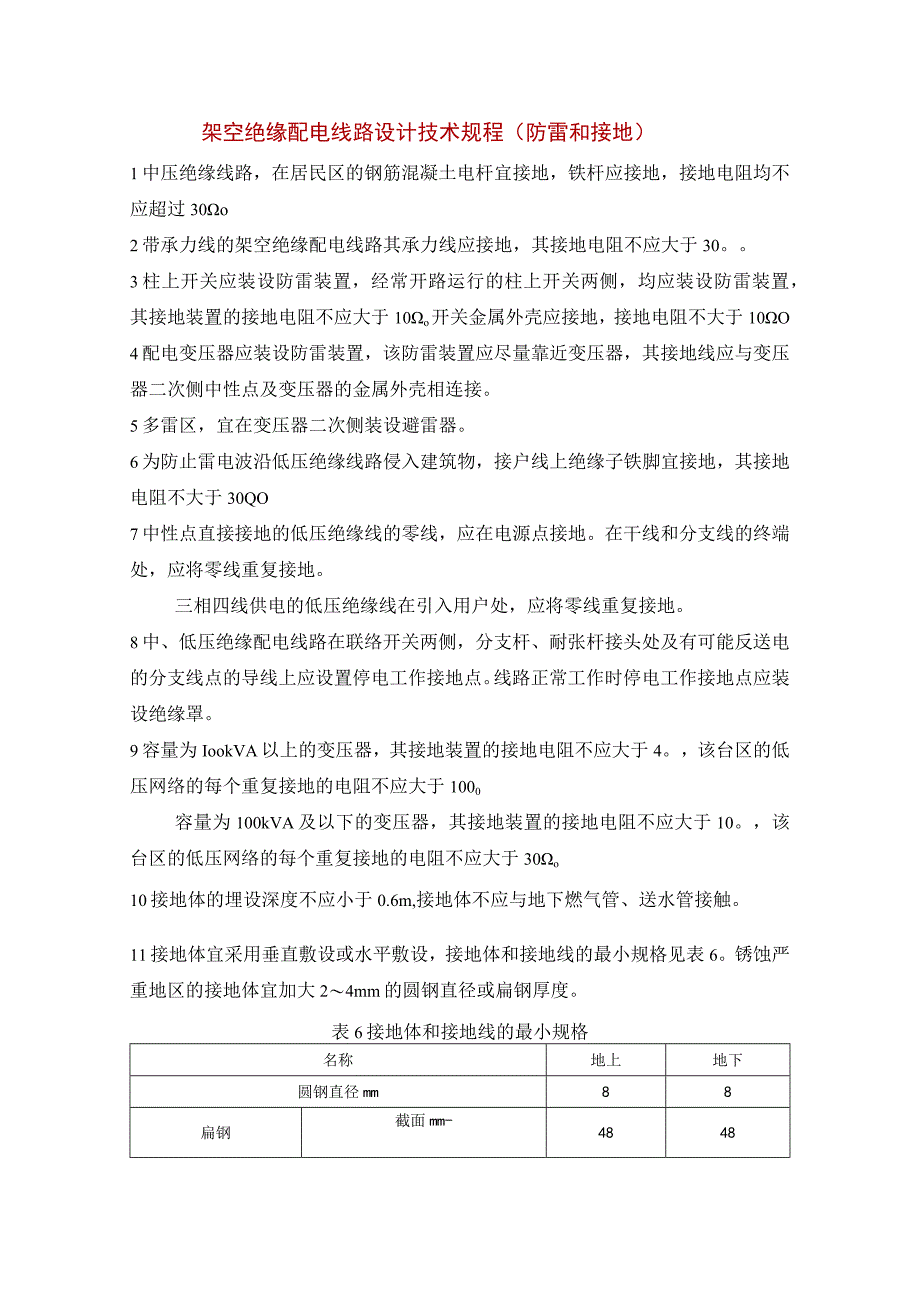 架空绝缘配电线路设计技术规程（防雷和接地）.docx_第1页