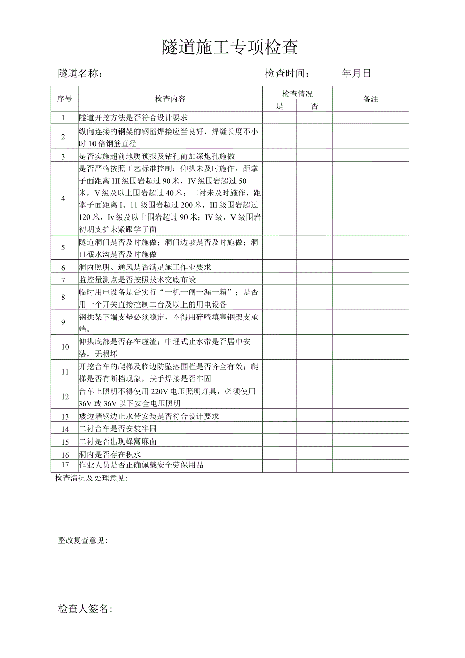 隧道施工专项检查.docx_第1页