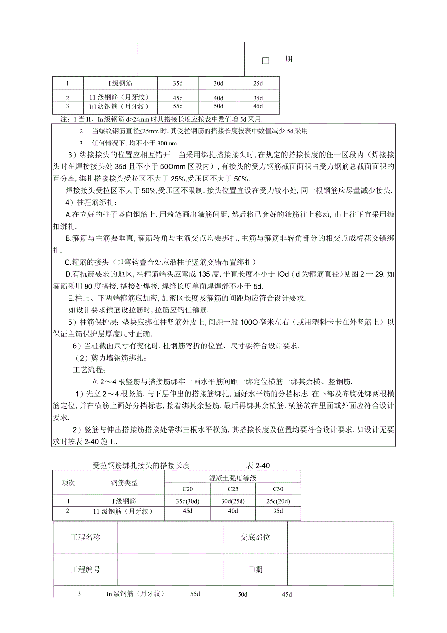 框架结构钢筋绑扎技术交底工程文档范本.docx_第2页