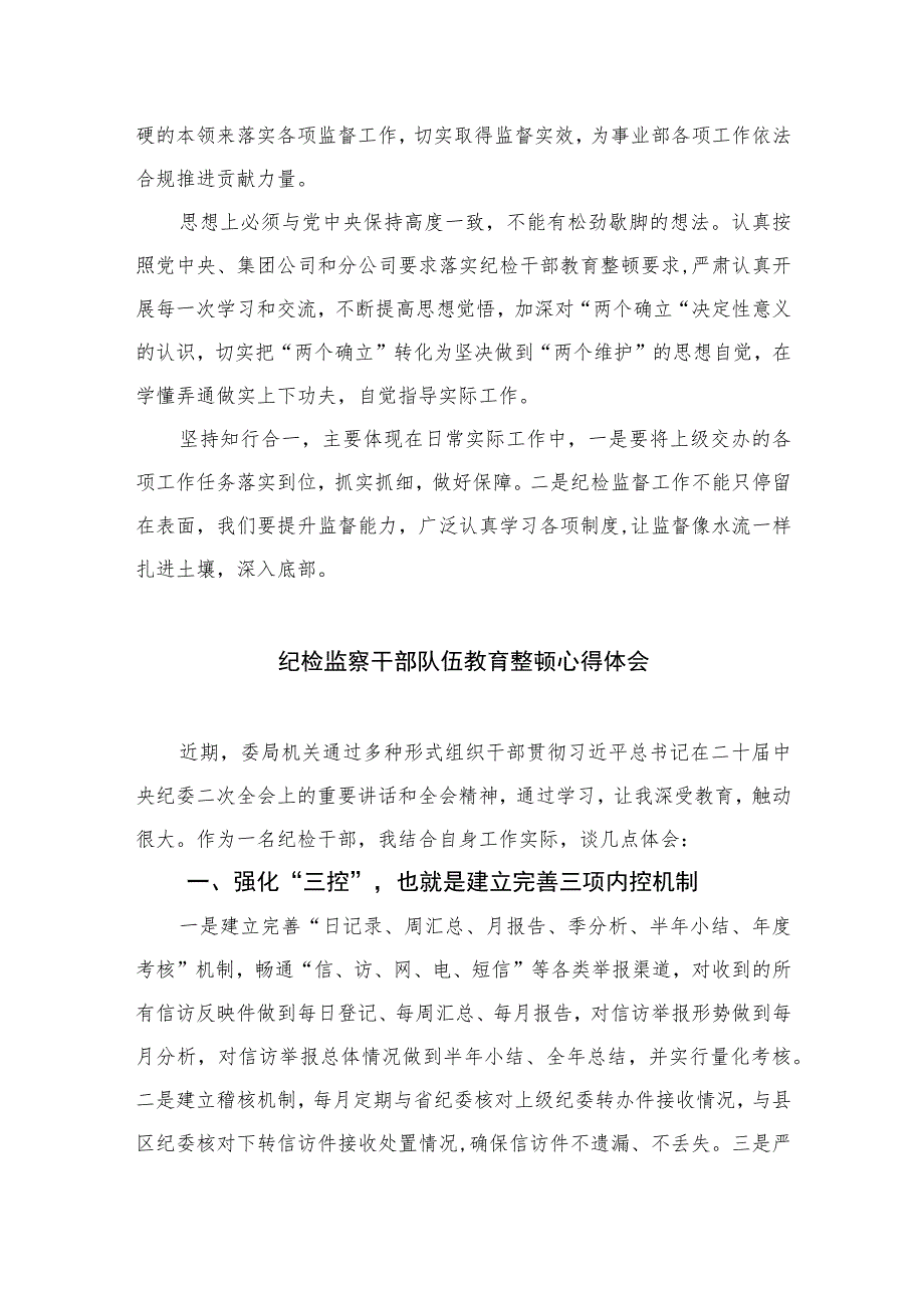 2023年纪检监察干部队伍教育整顿心得体会范文范文(精选10篇模板).docx_第3页