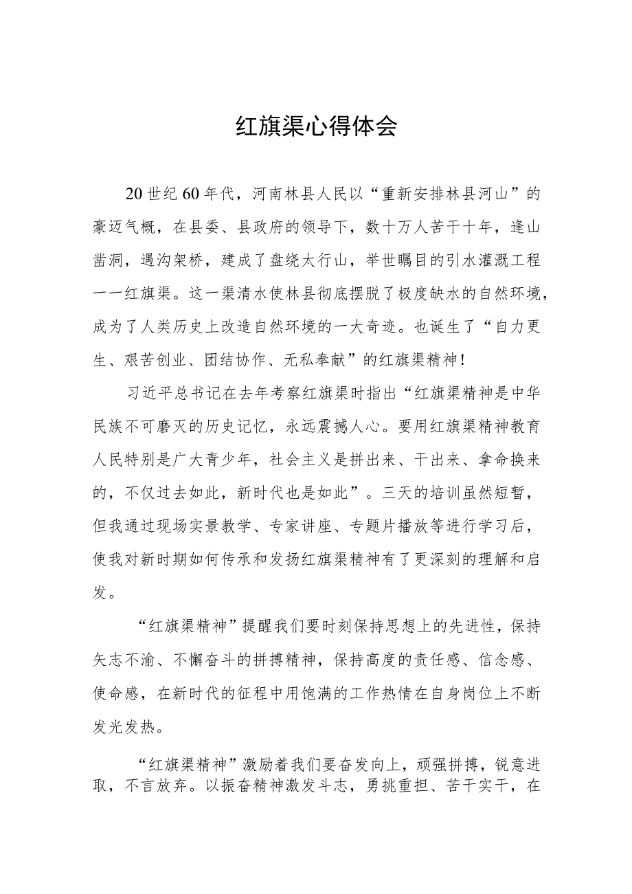 弘扬红旗渠精神主题教育活动心得体会八篇.docx_第1页