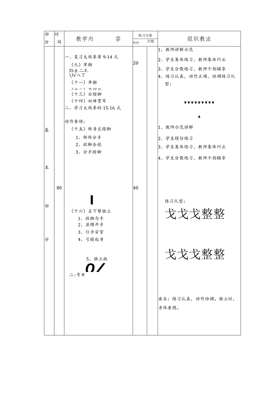 太极拳保健体育课第八次掌握太极拳的第15-16式课时教案.docx_第2页