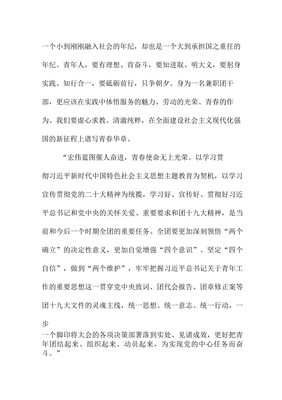 骨干教师学习贯彻共青团第十九次全国代表大会精神个人心得体会 （8份）.docx_第2页