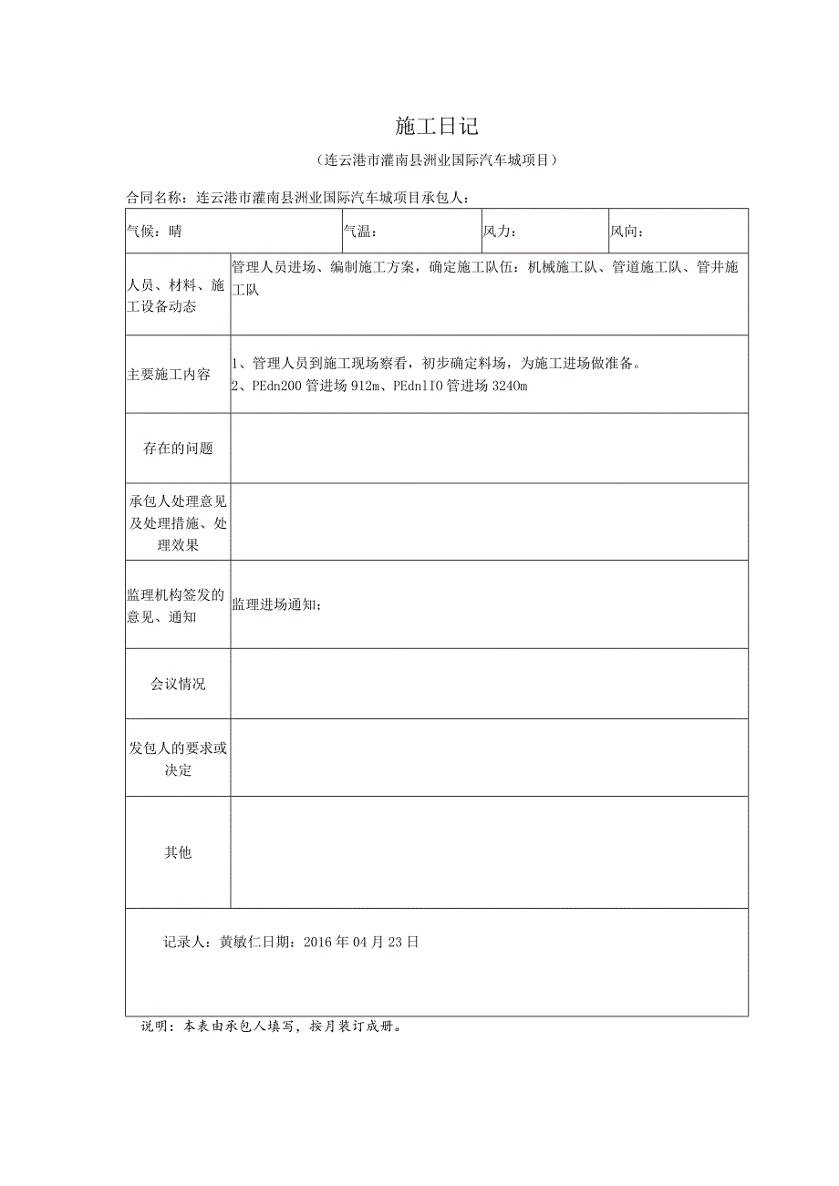 业国际汽车城项目施工日记.docx_第1页