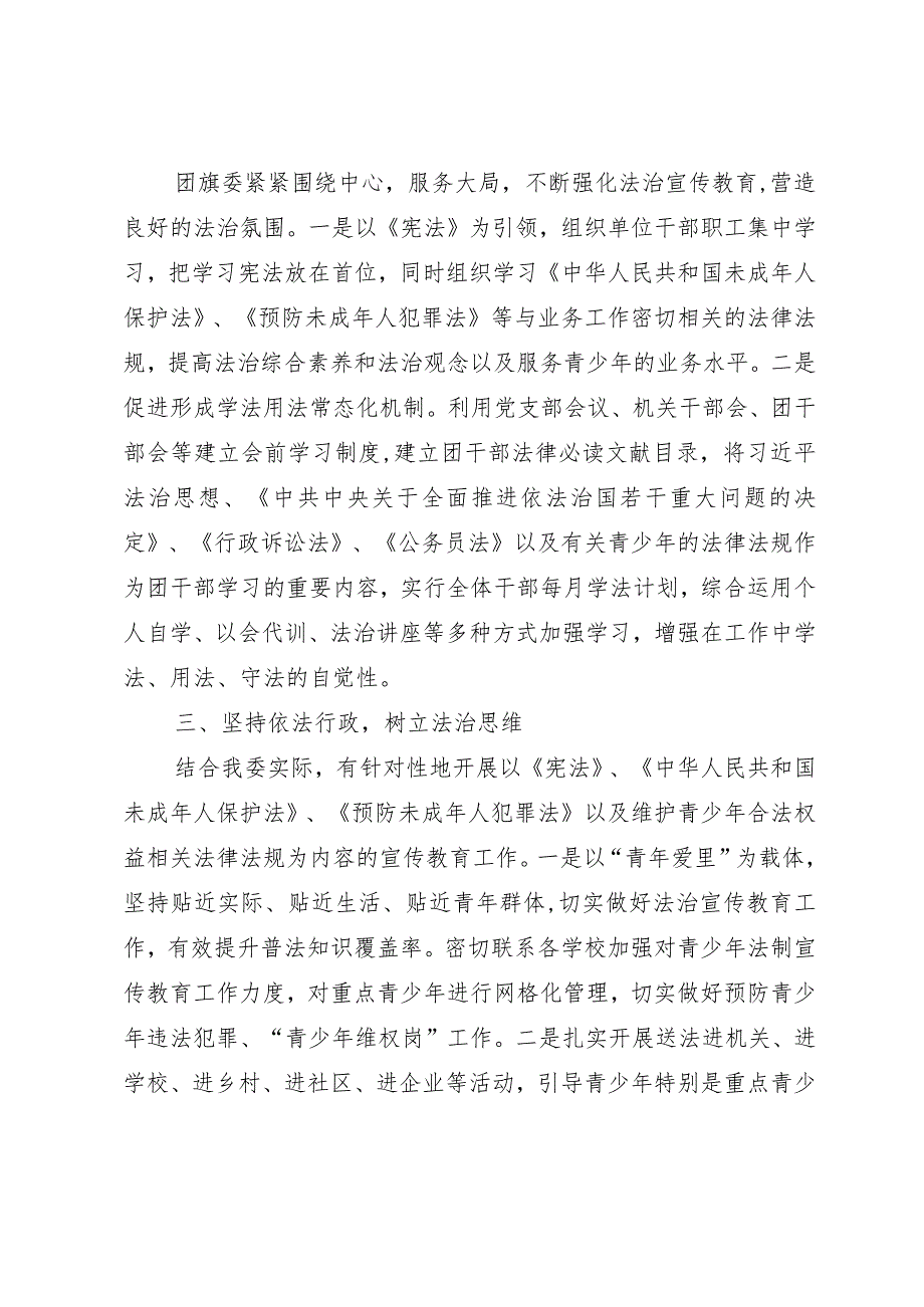 2023年上半年团旗委依法治旗工作总结.docx_第2页