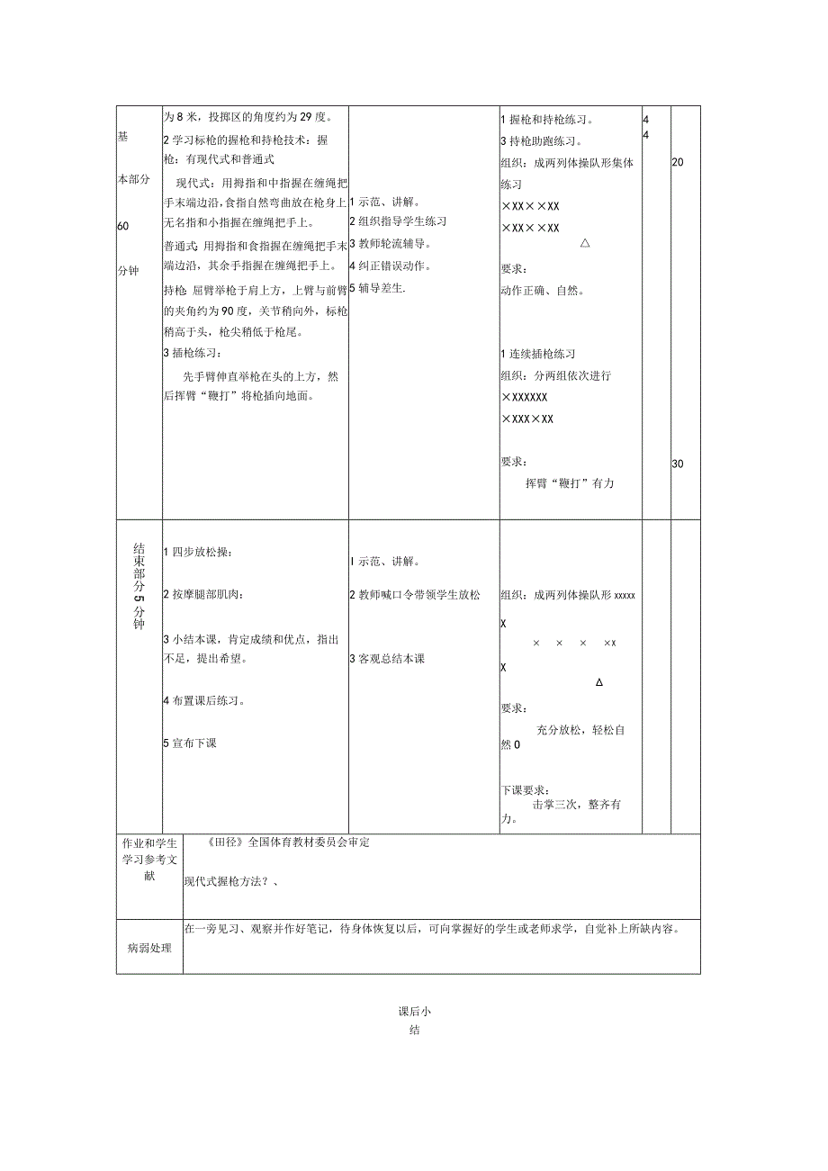 标枪课 教案（体育本科专业）.docx_第2页