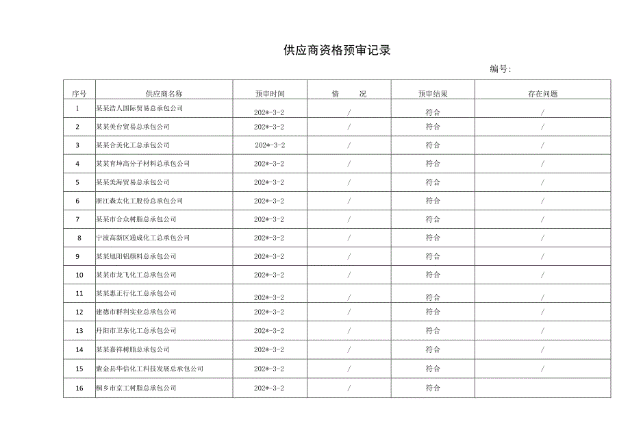 供应商资格预审记录.docx_第1页