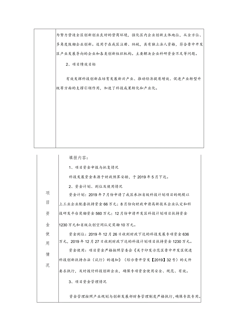 示范区晋中开发区财政支出项目绩效自评表.docx_第2页