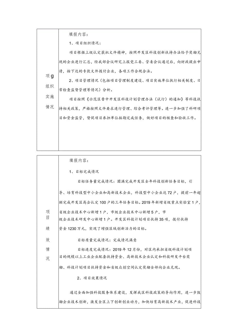 示范区晋中开发区财政支出项目绩效自评表.docx_第3页