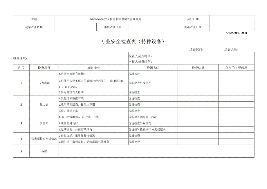 专业安全检查表（特种设备）.docx_第1页