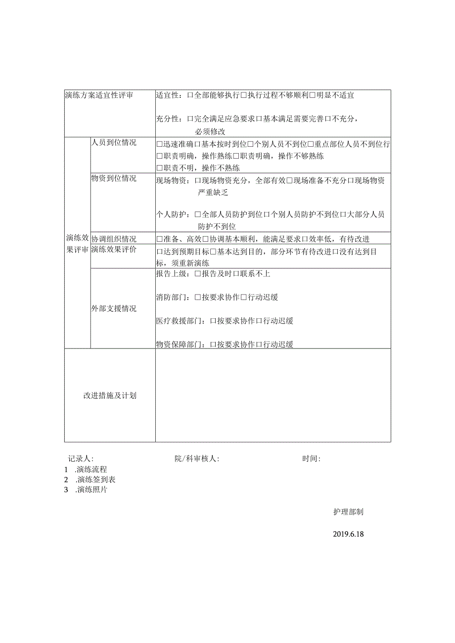 温州医科大学附属眼视光医院一病区应急预案演练记录表.docx_第3页