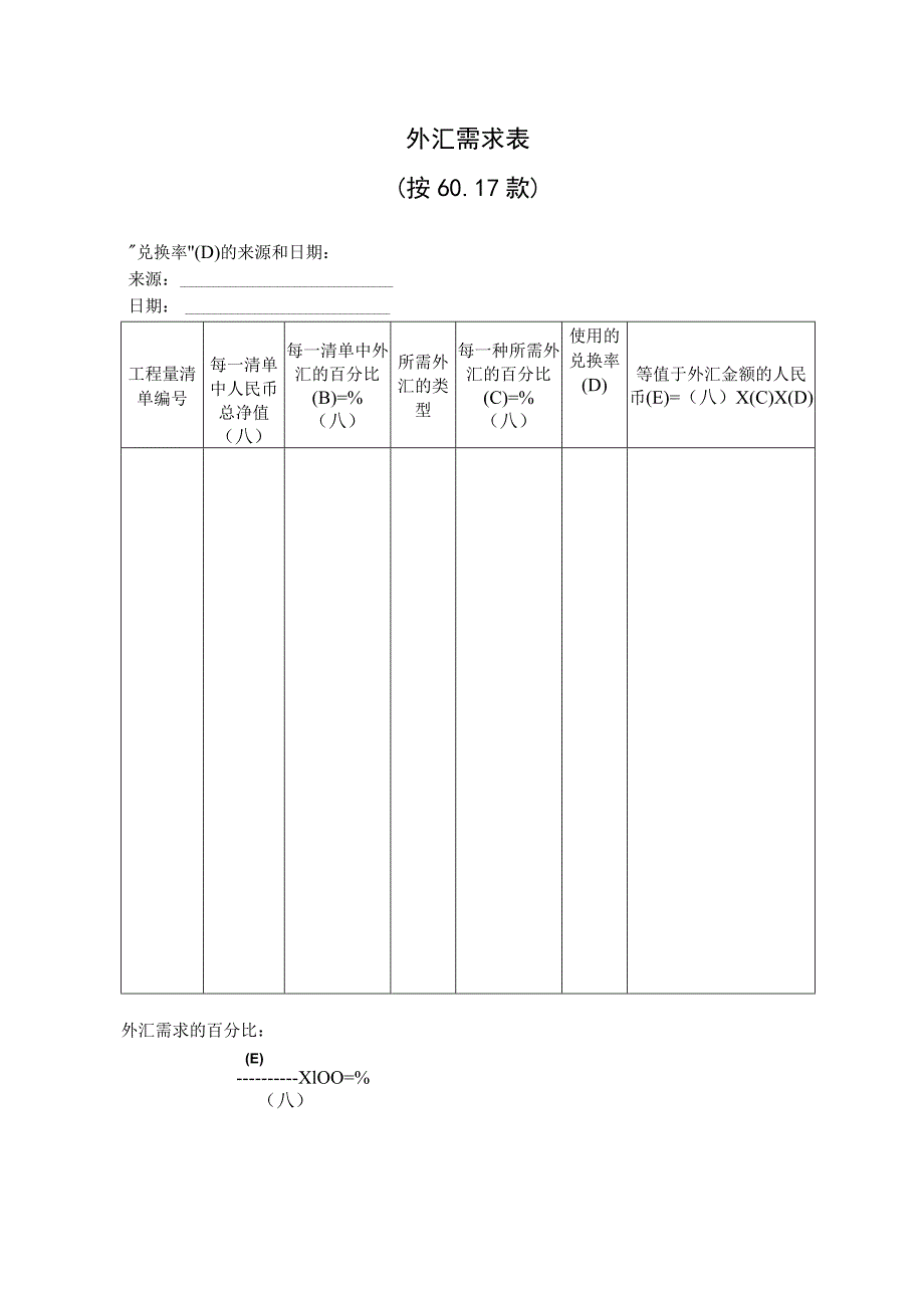 外汇需求表工程文档范本.docx_第1页