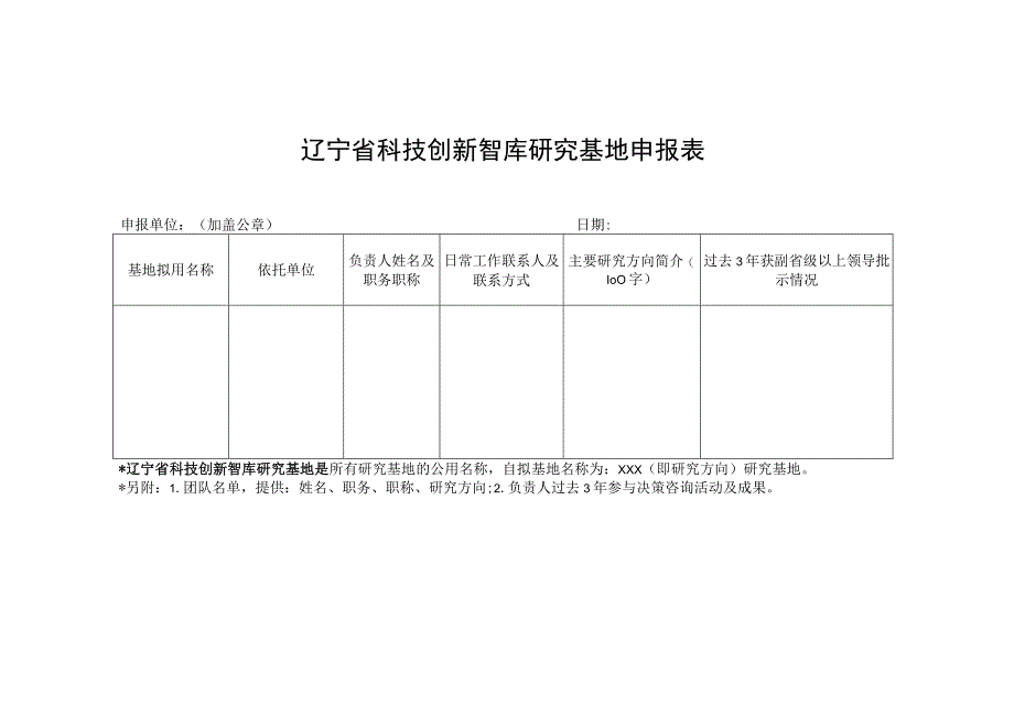 辽宁省科技创新智库研究基地申报表.docx_第1页