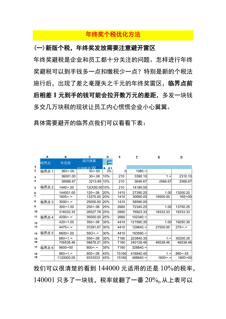 年终奖个税临界点及避税方法.docx_第1页