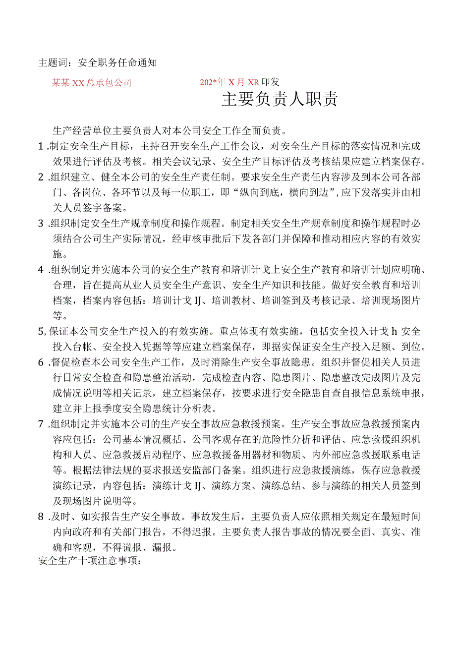 第一责任人任命通知标准模板.docx_第2页