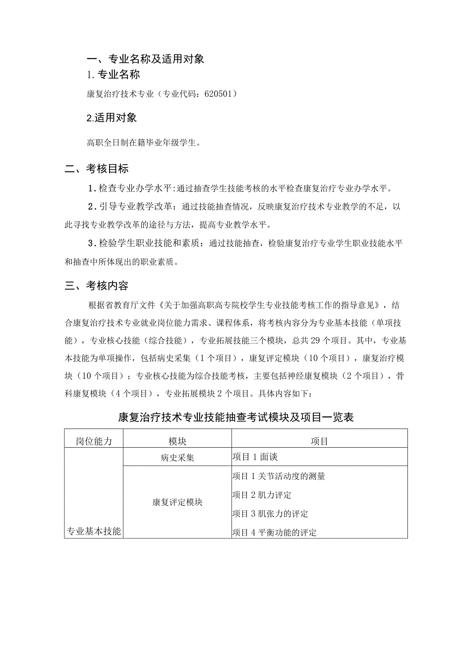 长沙卫生职业学院康复治疗技术专业技能考核标准.docx_第3页