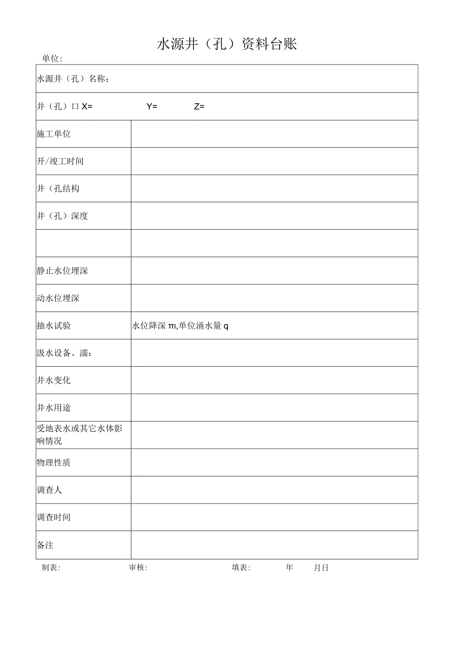 水源井（孔）资料台账.docx_第1页