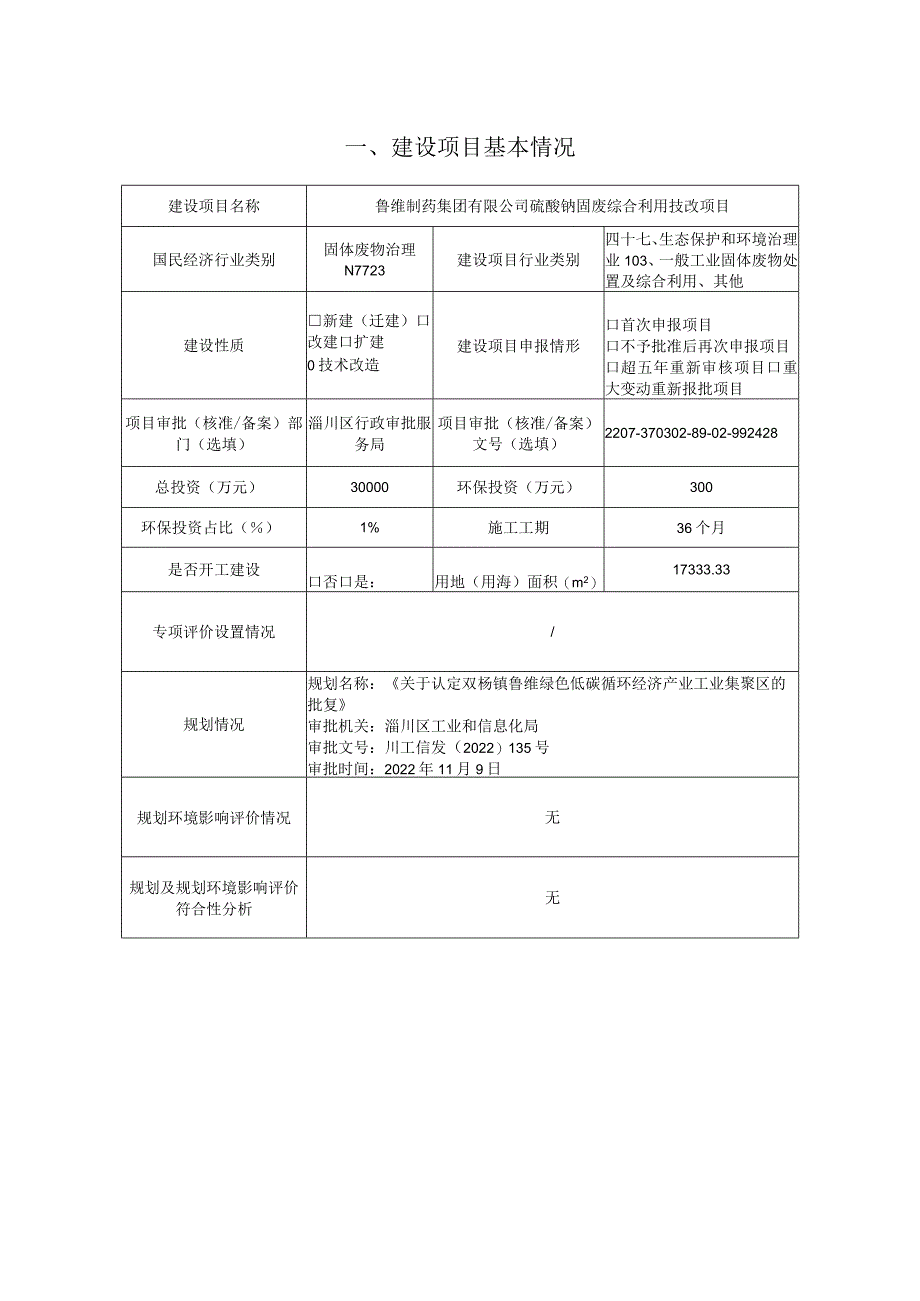 鲁维制药集团有限公司硫酸钠固废综合利用技改项目环境影响评价报告书.docx_第2页