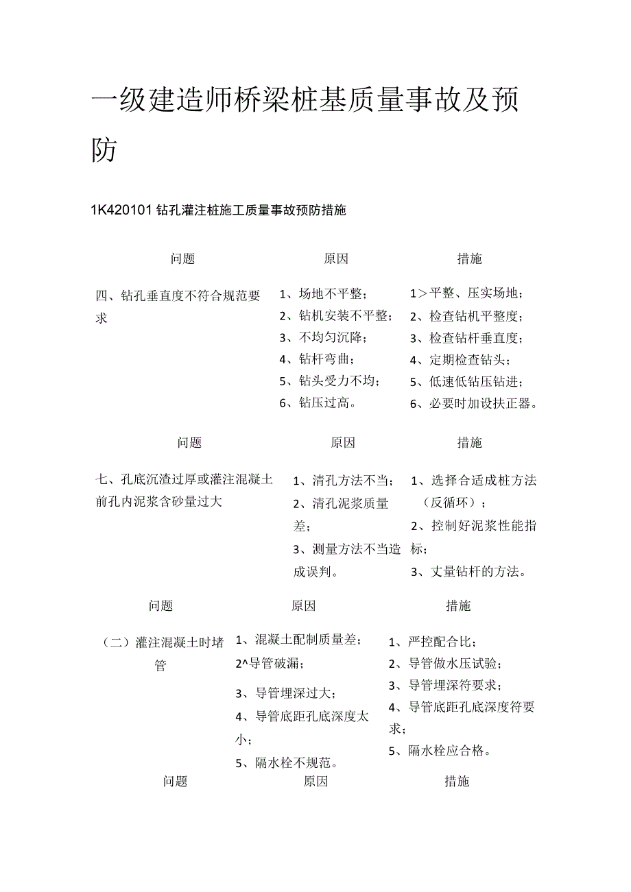 一级建造师 桥梁桩基质量事故及预防全.docx_第1页