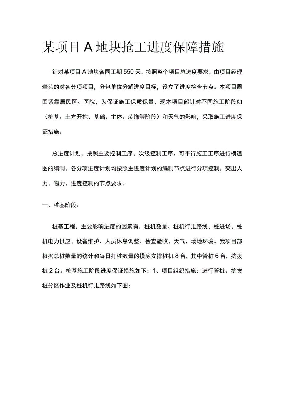 某项目A地块抢工进度保障措施全.docx_第1页