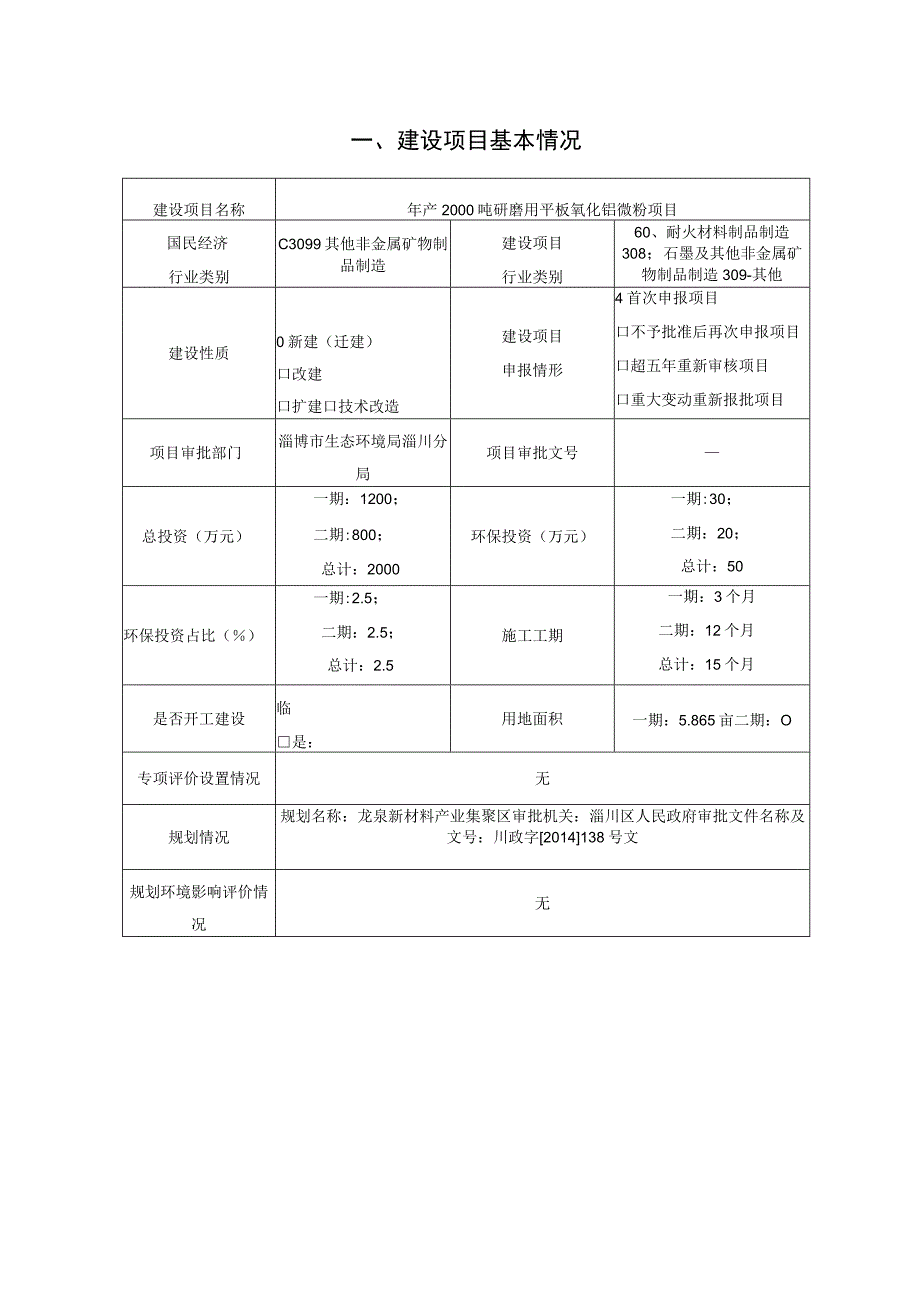 年产2000吨研磨用平板氧化铝微粉项目环境影响评价报告书.docx_第2页