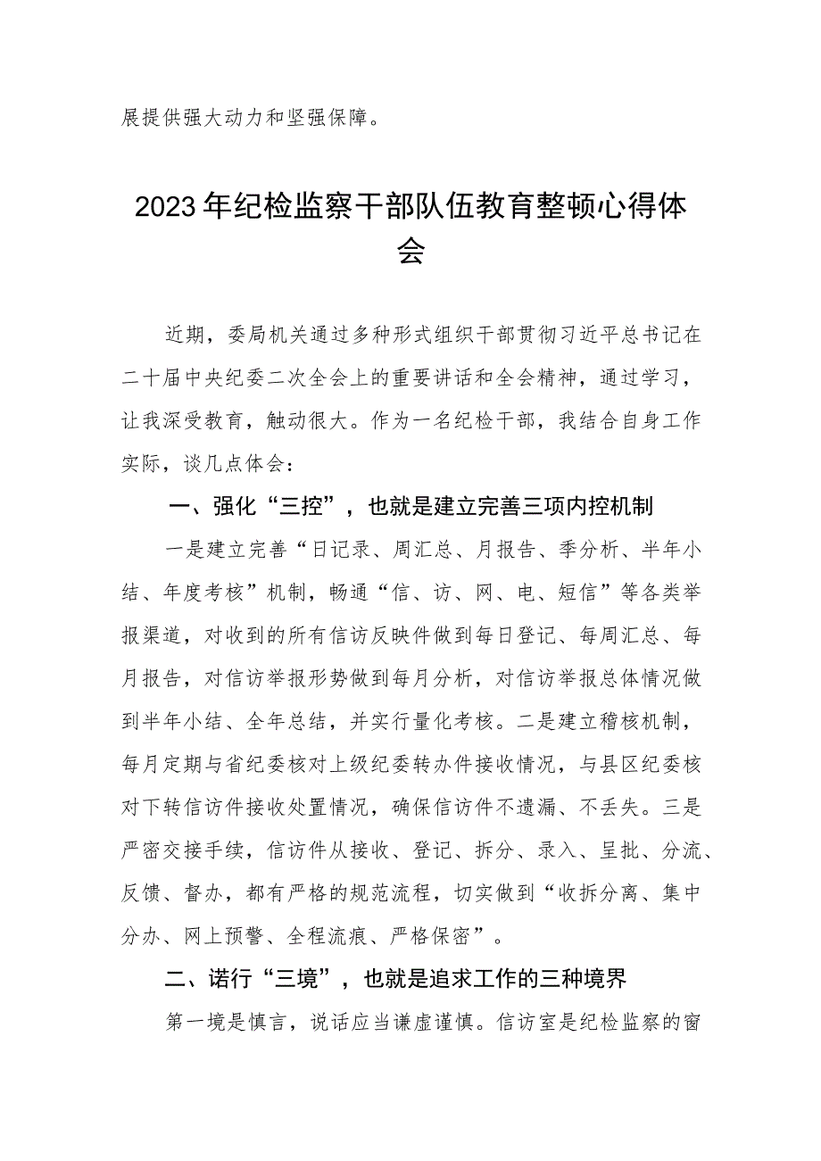 关于2023年纪检监察干部队伍教育整顿个人心得体会两篇范文.docx_第3页