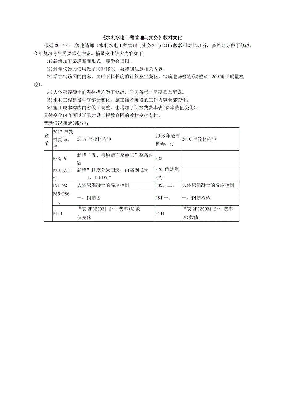 《水利水电工程管理与实务》教材变化.docx_第1页