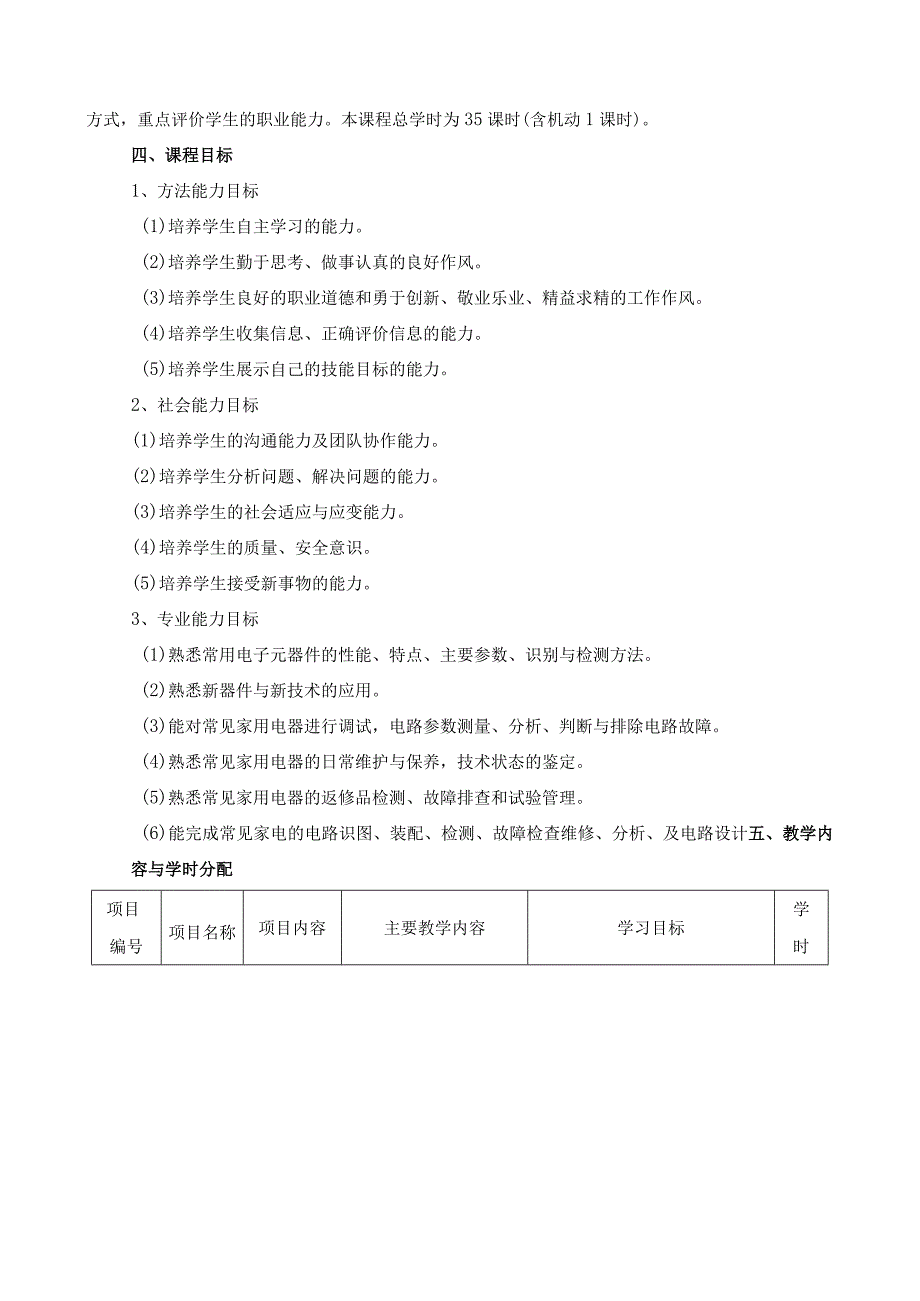 《家用电器原理与维修》课程标准.docx_第2页