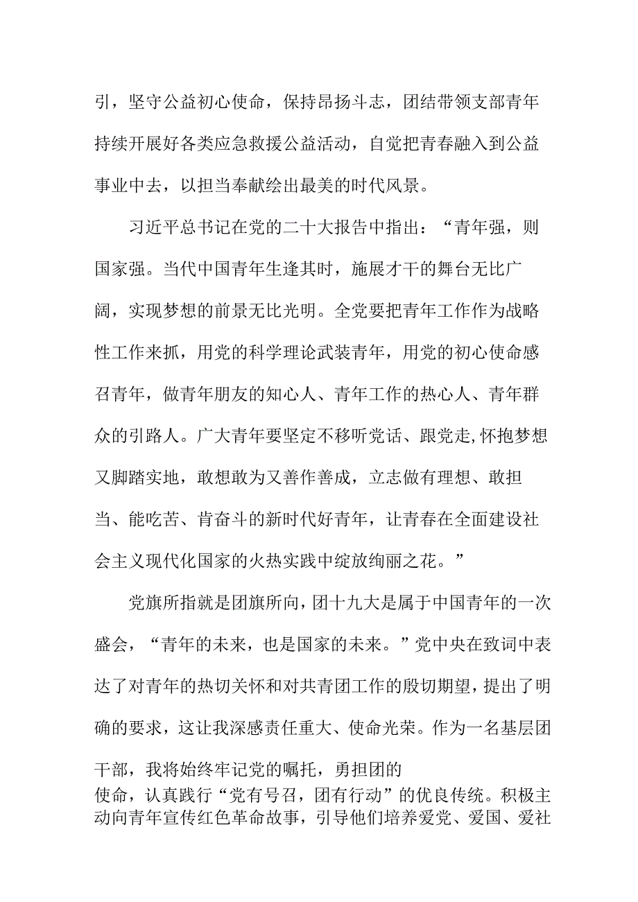 基层团干学习贯彻共青团第十九次全国代表大会精神个人心得体会 （合计4份）.docx_第2页