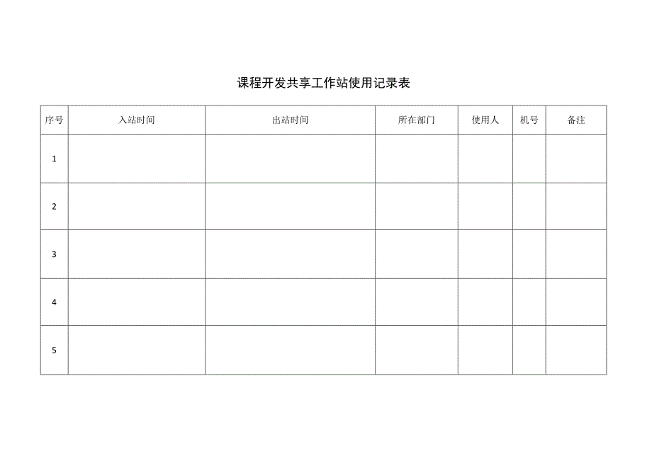 课程开发共享工作站使用记录表.docx_第1页