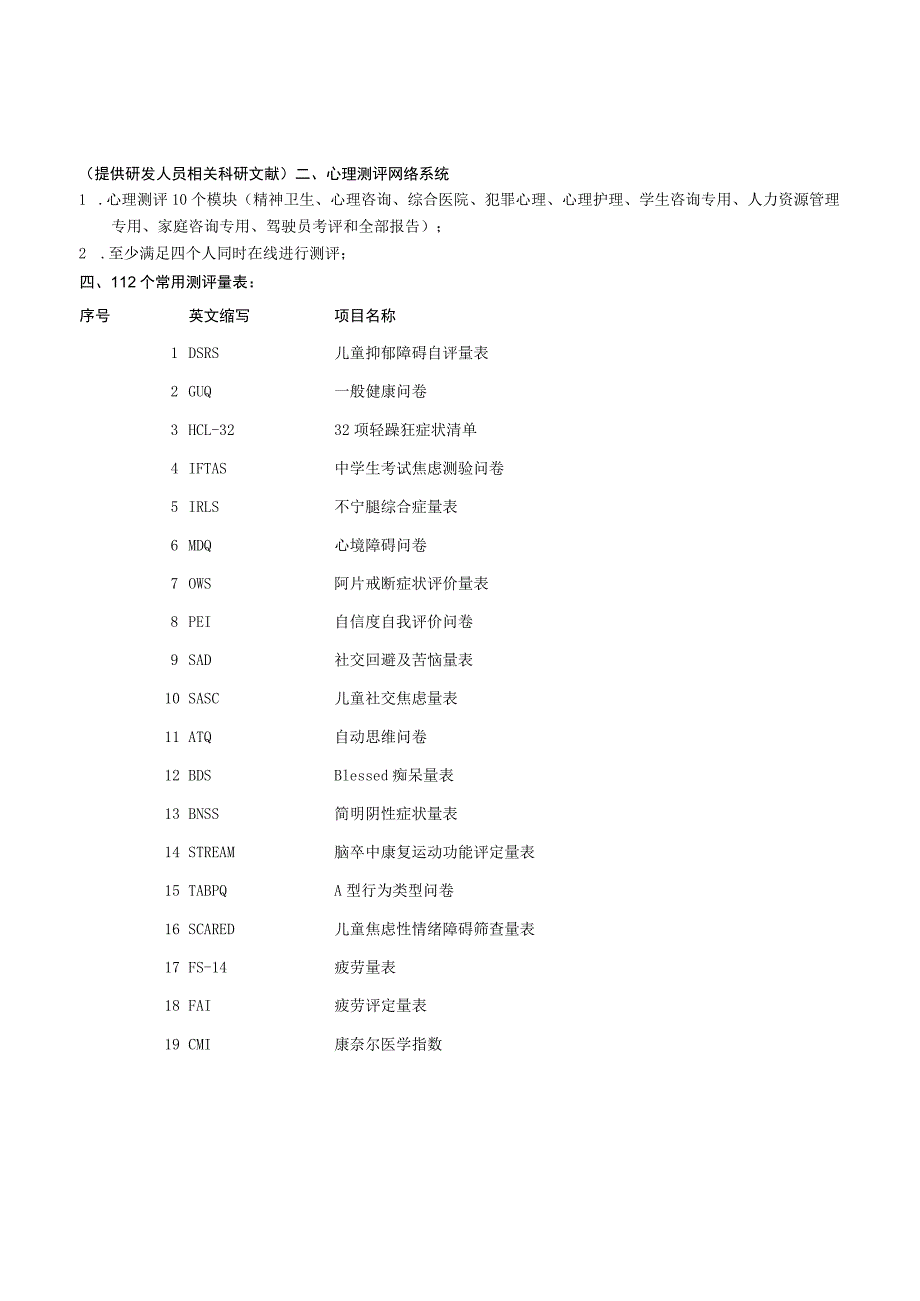 心理测评网络系统技术要求功能与技术性能指标.docx_第2页