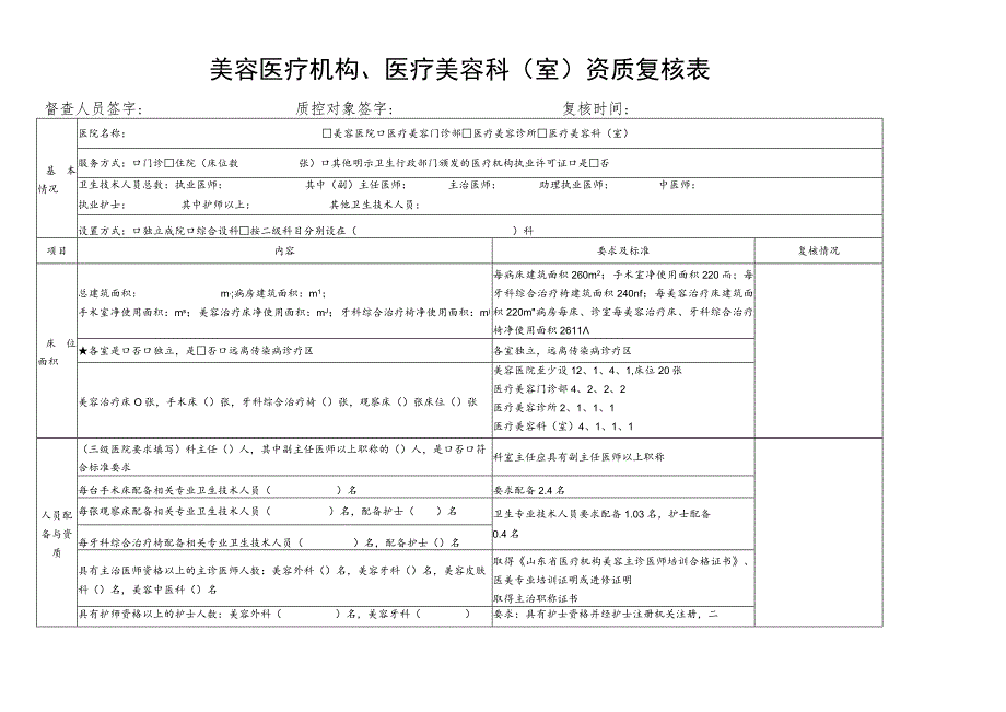 美容医疗机构、医疗美容科（室）资质复核表1-2-10.docx_第1页