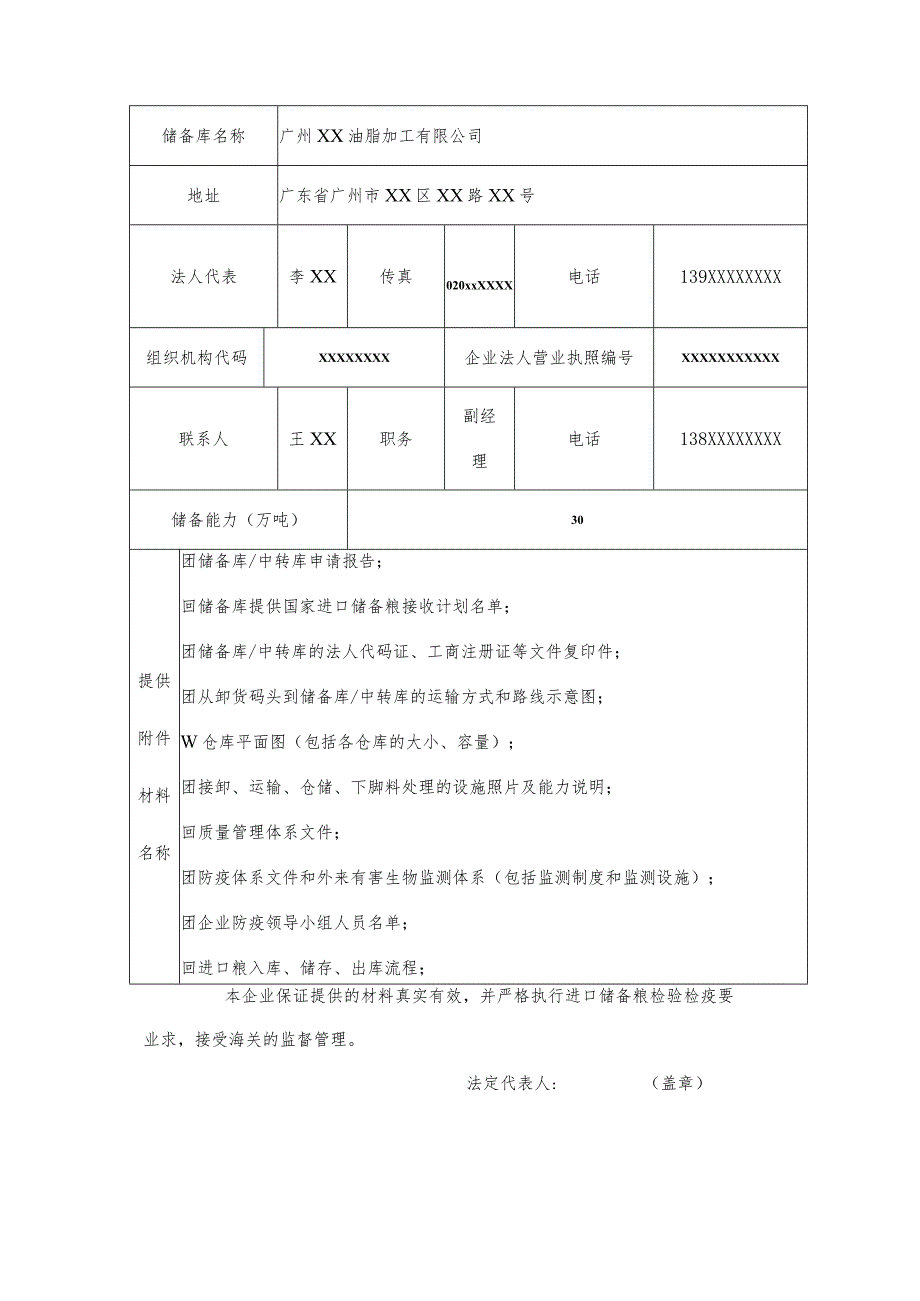 进口粮储备库、中转库考核申请表样表.docx_第2页