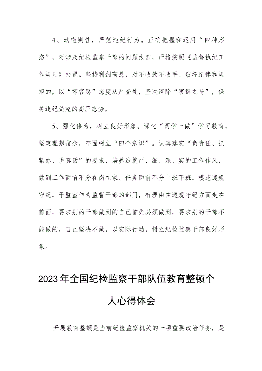 “2023年纪检监察干部队伍教育整顿”心得体会最新精品6篇.docx_第2页