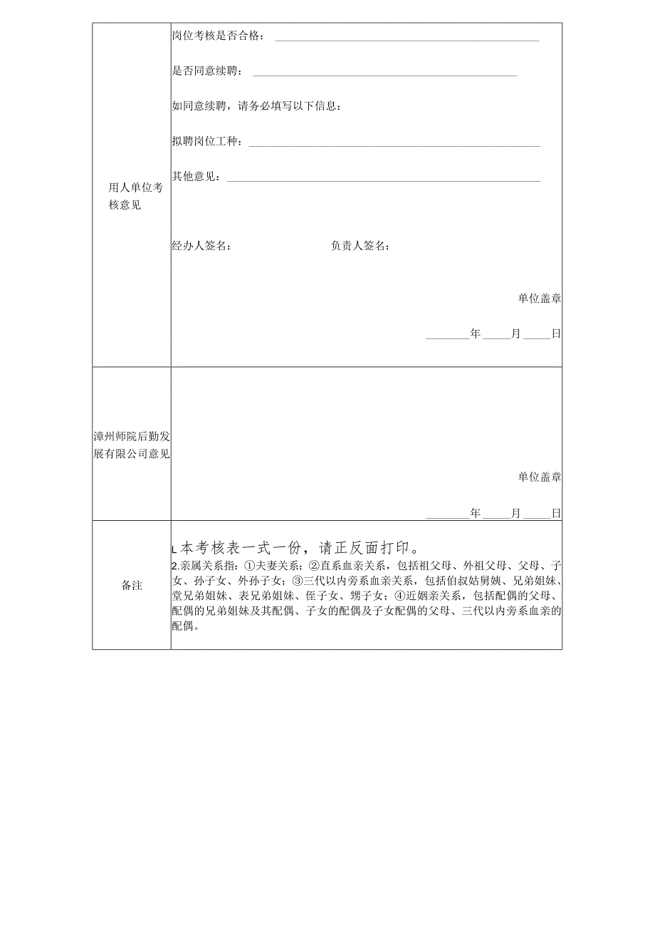 漳州师院后勤发展有限公司合同制员工合同期考核表.docx_第2页