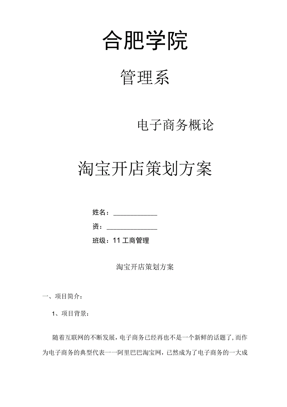 淘宝开店策划方案.docx_第1页