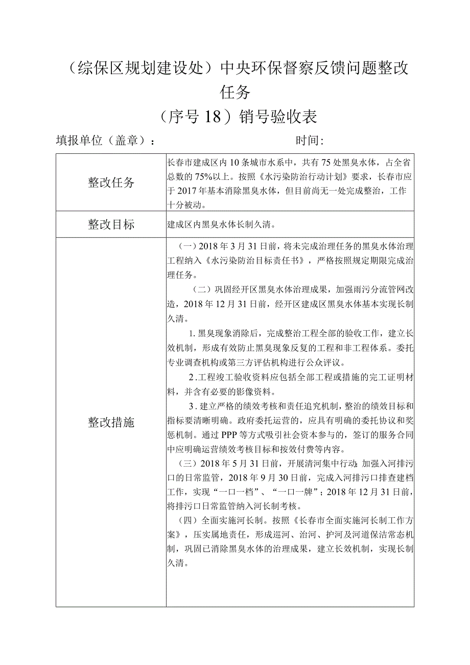 综保区规划建设处中央环保督察反馈问题整改任务序号18销号验收表.docx_第1页