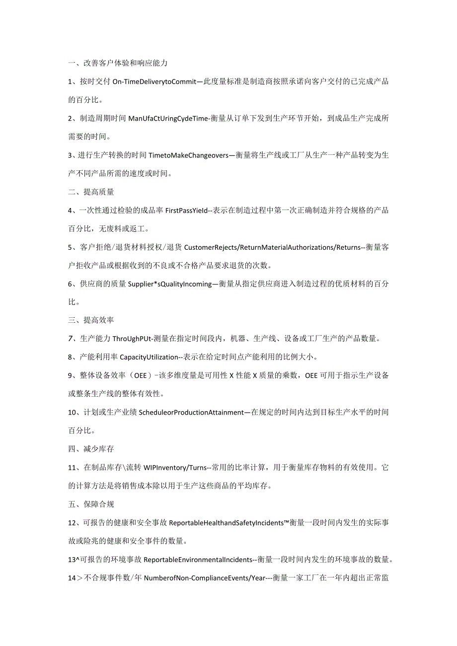 管理资料：28个生产制造关键指标.docx_第1页