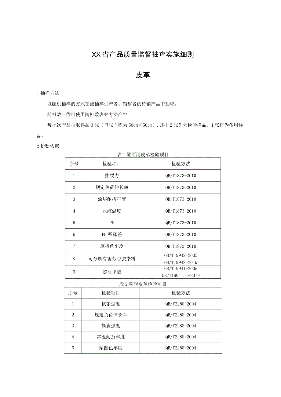 产品质量监督抽查实施细则——皮革.docx_第1页