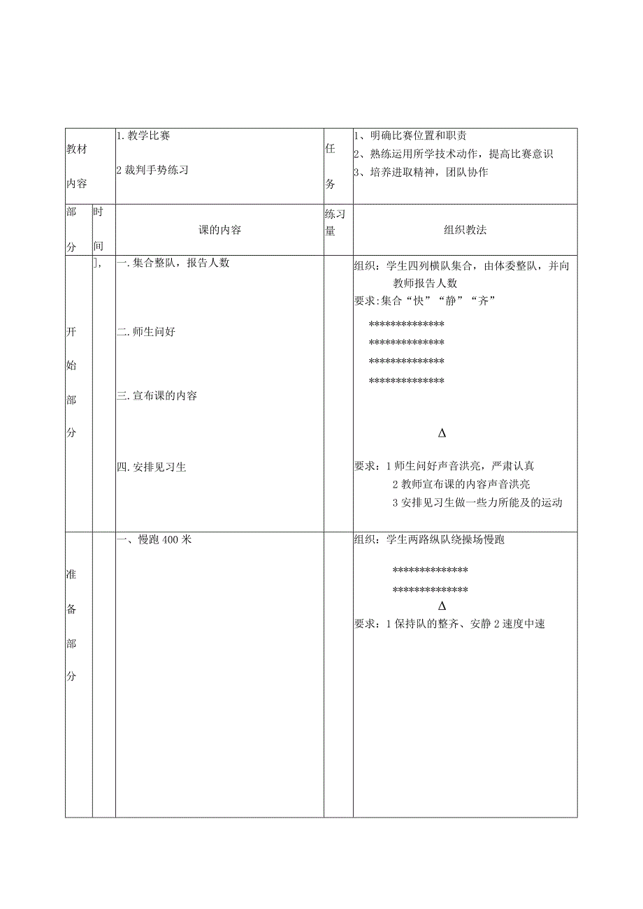 足球第9次课裁判手势练习教案.docx_第1页