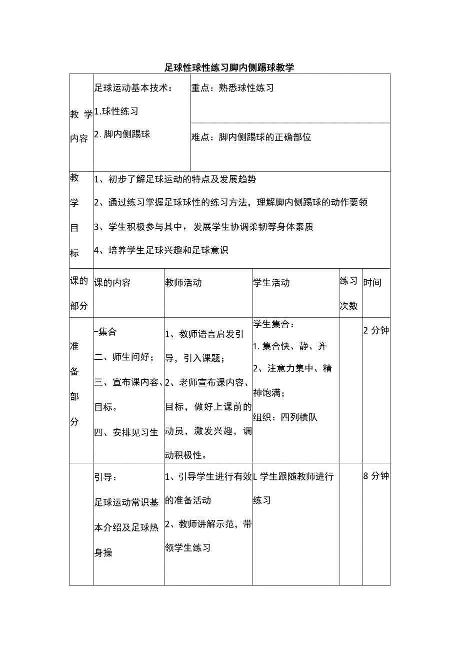 足球性球性练习脚内侧踢球教学.docx_第1页