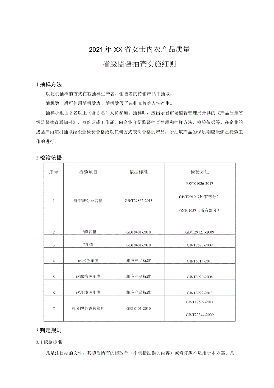 2021年女士内衣产品质量省级监督抽查实施细则.docx_第1页