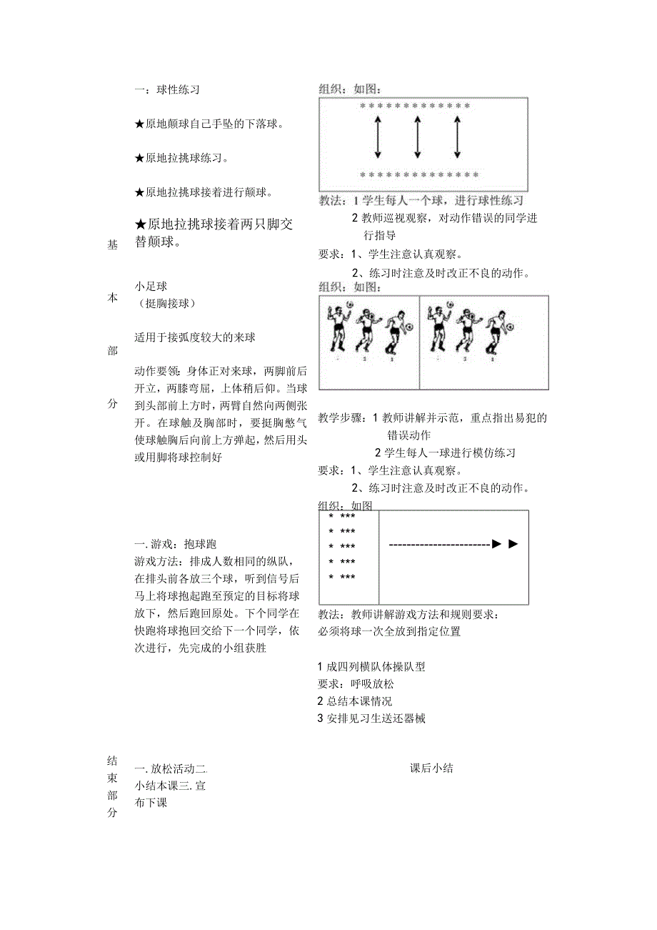 足球第2次课学习胸部停球技术教案.docx_第2页