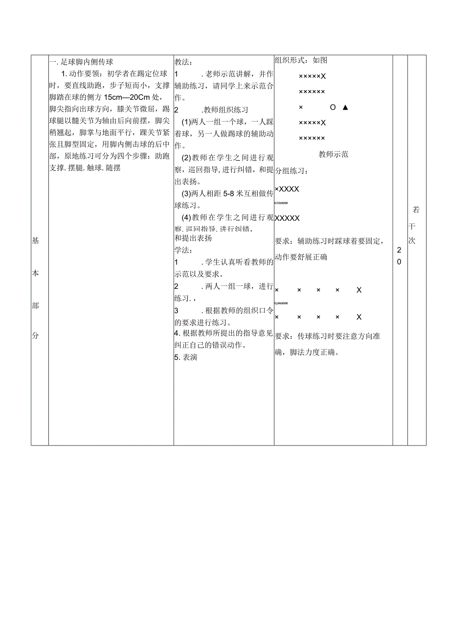 足球传球技术—脚内侧传球（地滚球）练习教案.docx_第3页